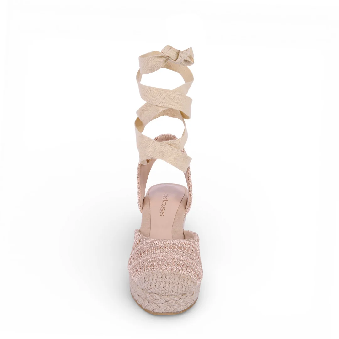 ALPARGATA YUTE PLATAFORMA LÁTIGOS BEIGE 72230 - Image 3