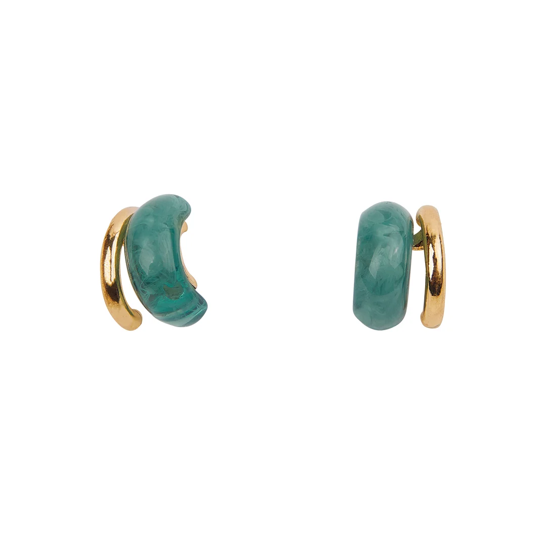 ARETES DE DAMA COLOR AZUL Y DORADO 93945