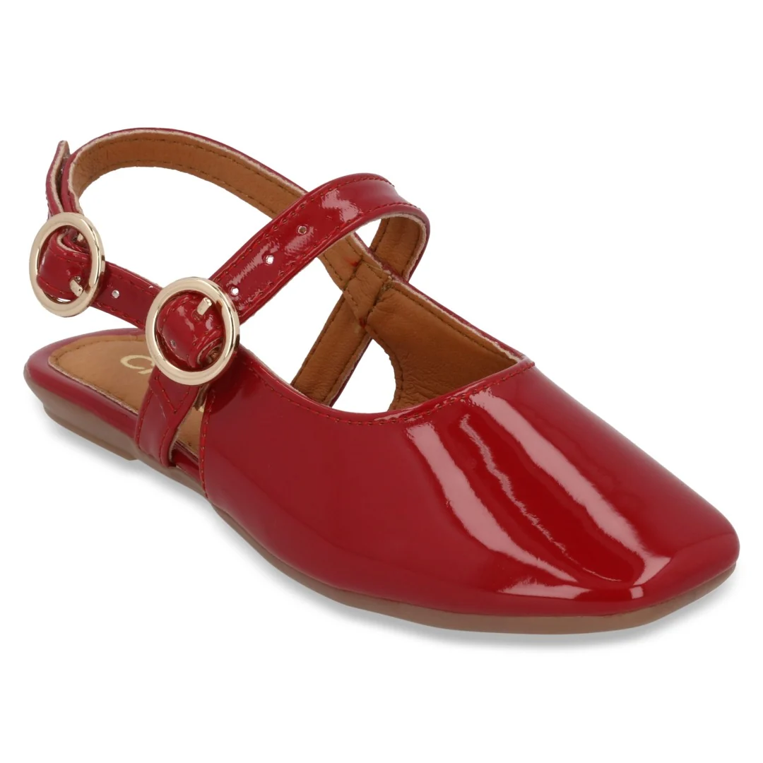 BALERINA CASUAL NEGRO Y ROJO CON ADORNO DUO 729 - Image 8