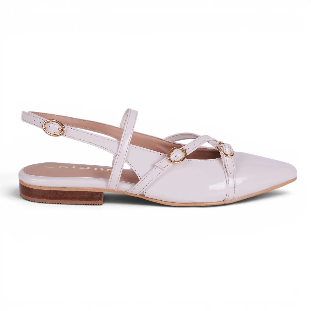 BALERINA DESTALONADA CON HEBILLAS BEIGE 21749 - Image 2