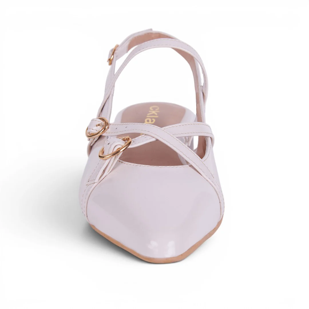 BALERINA DESTALONADA CON HEBILLAS BEIGE 21749 - Image 3