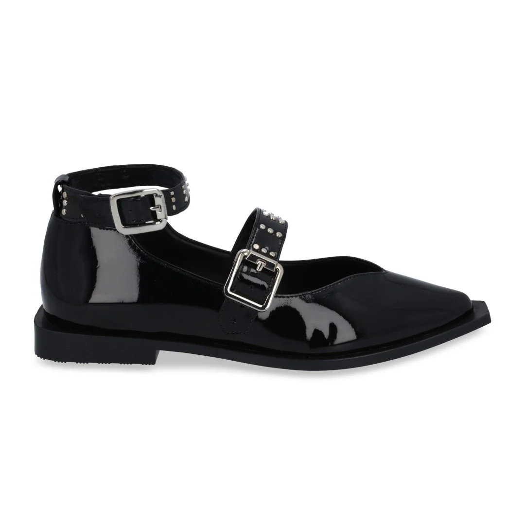 BALERINA PUNTAL NEGRO CON HEBILLAS MUJER 47239 - Image 2