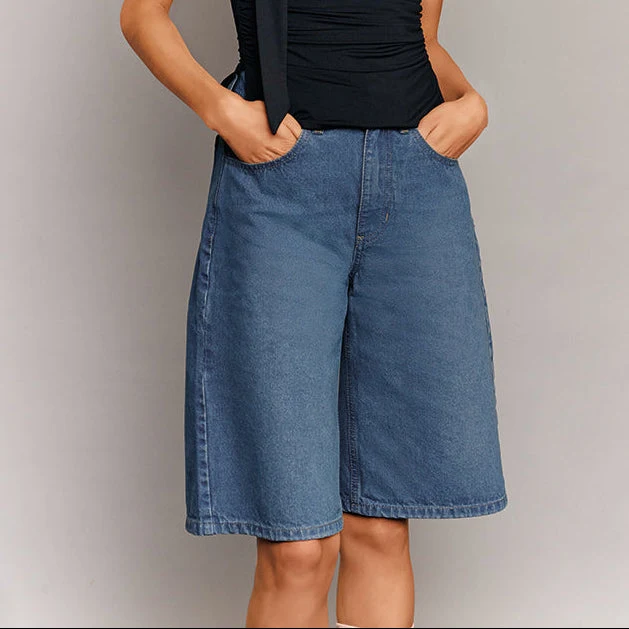 BERMUDA DENIM CORTE AMPLIO MEZCLILLA 69409