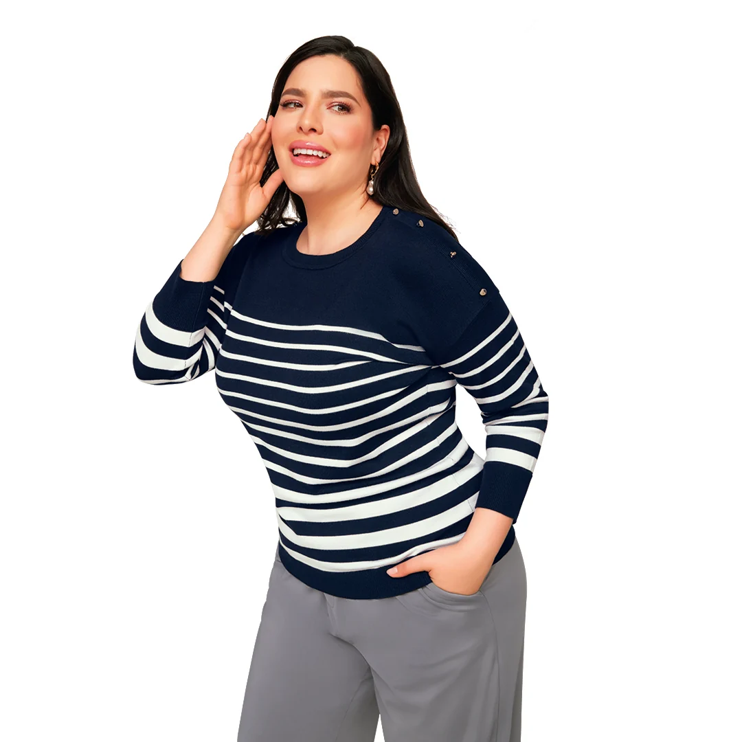 BLUSA AZUL RAYAS 90475 - Image 2