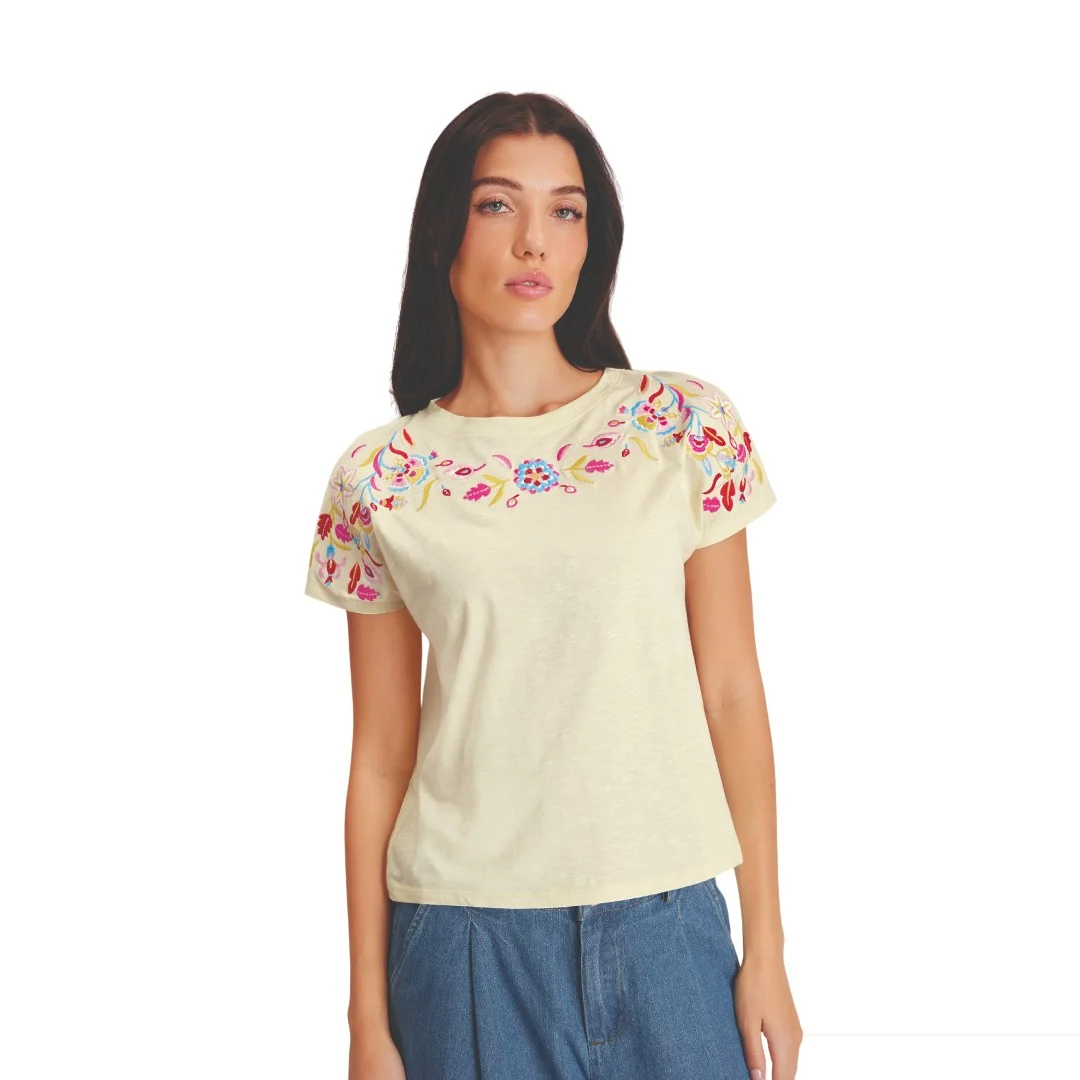 BLUSA BEIGE BORDADA 96252