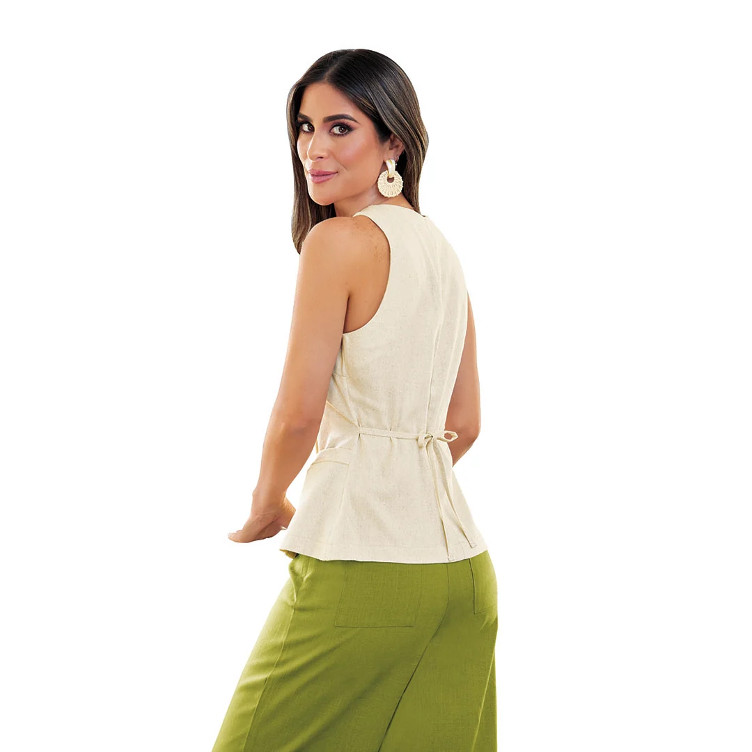 BLUSA BEIGE TIPO CHALECO 35082 - Image 2
