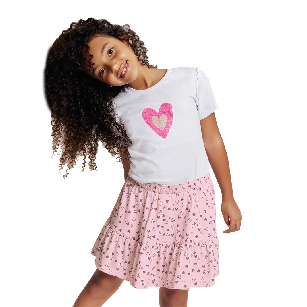 BLUSA BLANCA DE NIÑA CON APLIQUE DE LENTEJUELAS 92068
