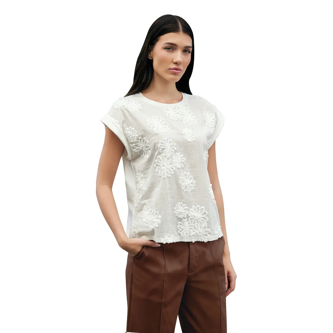BLUSA BLANCO FLORES 3D 99704 - Image 2
