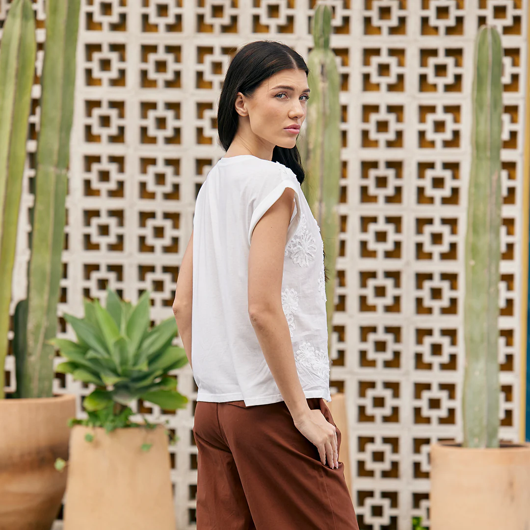 BLUSA BLANCO FLORES 3D 99704 - Image 3