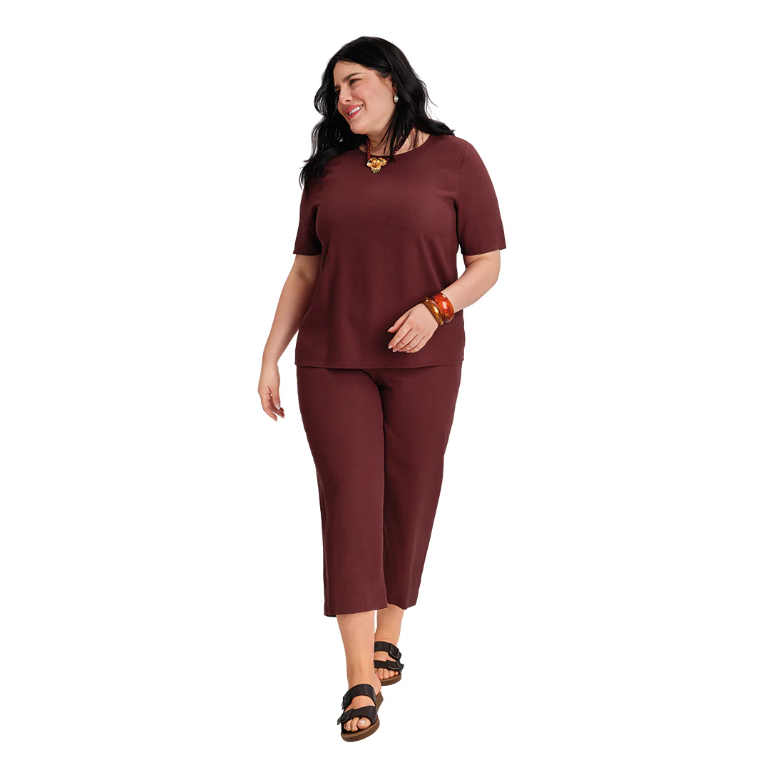 BLUSA CAFÉ CON LINO 95750 - Image 3