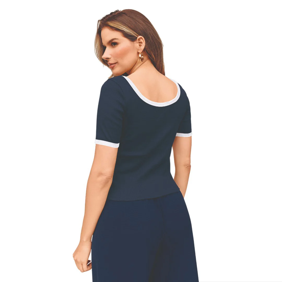 BLUSA CANALÉ LAZO CONTRASTE AZUL 50316 - Image 2