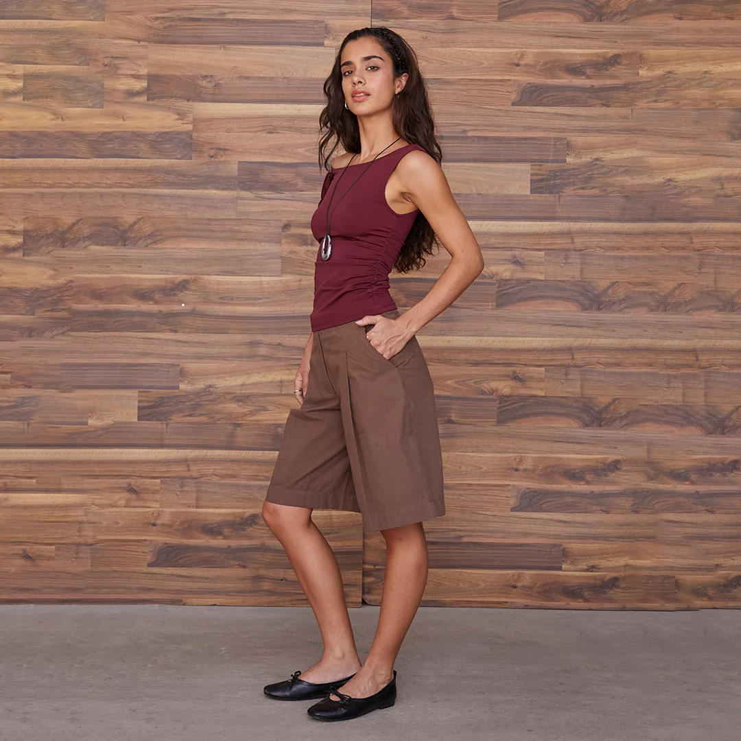 BLUSA CON LAZO LATERAL CAFÉ 90192 - Image 2