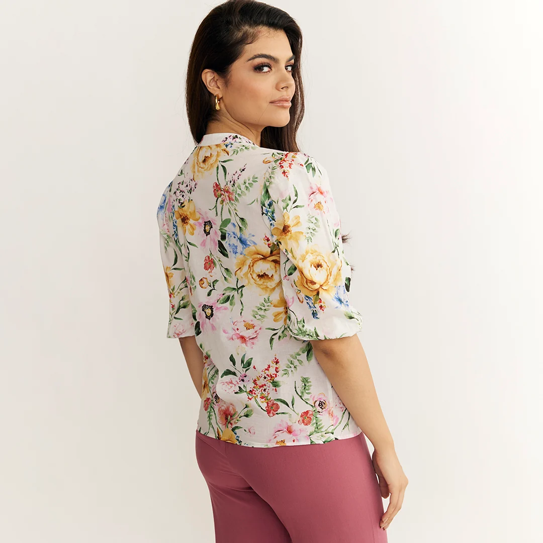 BLUSA FLORAL ENCAJE MULTICOLOR MANGA 3/4 93751 - Image 5