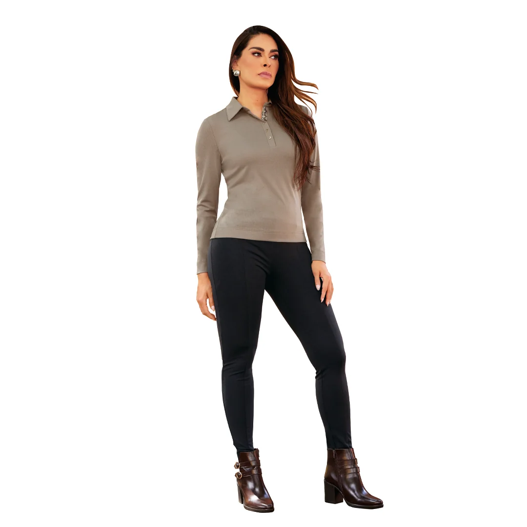 BLUSA GRIS ALETILLA ANIMAL PRINT MUJER 92039 - Image 2