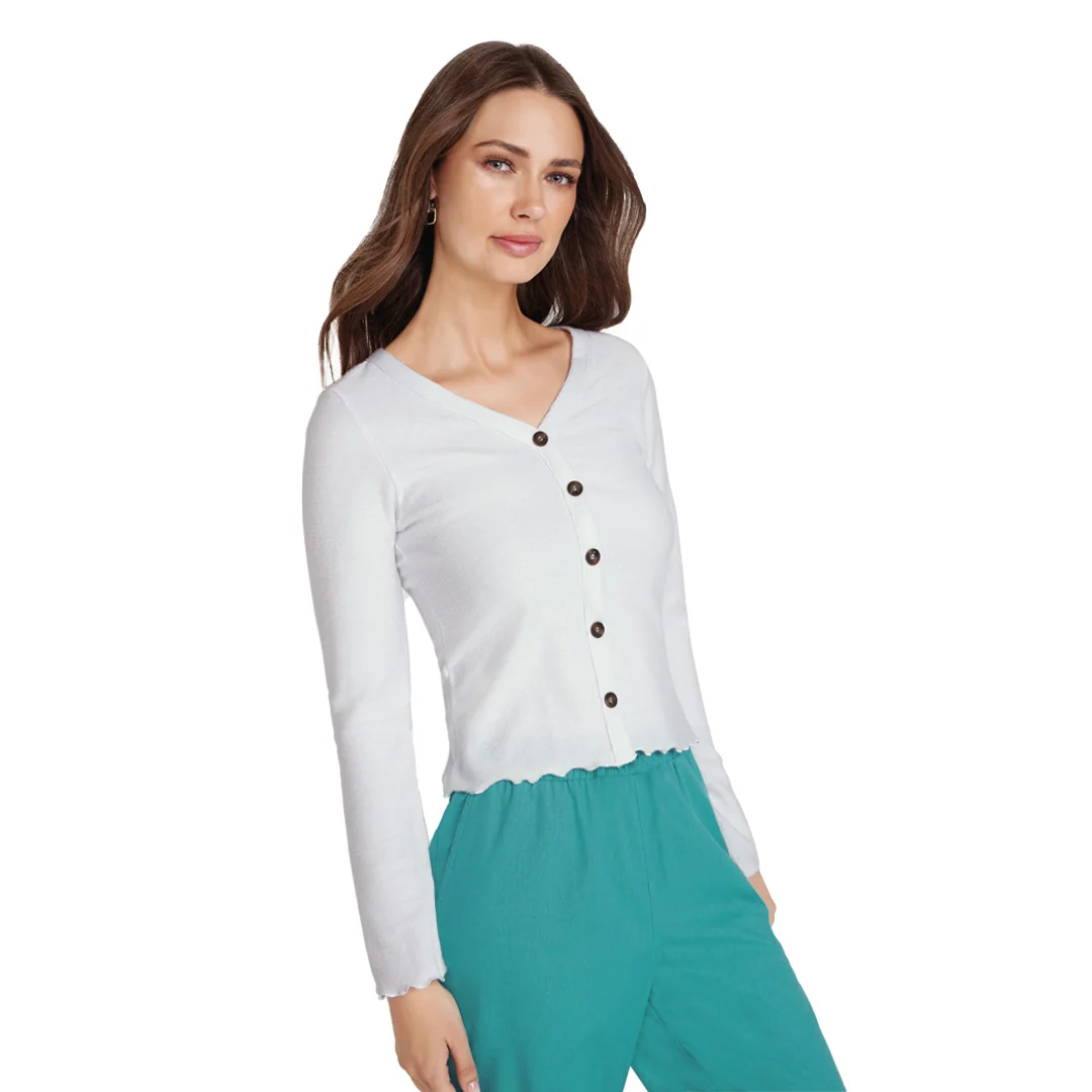 BLUSA IVORY TELA TEXTURA MUJER 48133