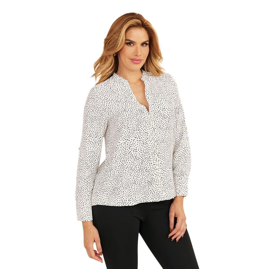 BLUSA LUNARES BLANCA MANGA LARGA 93747