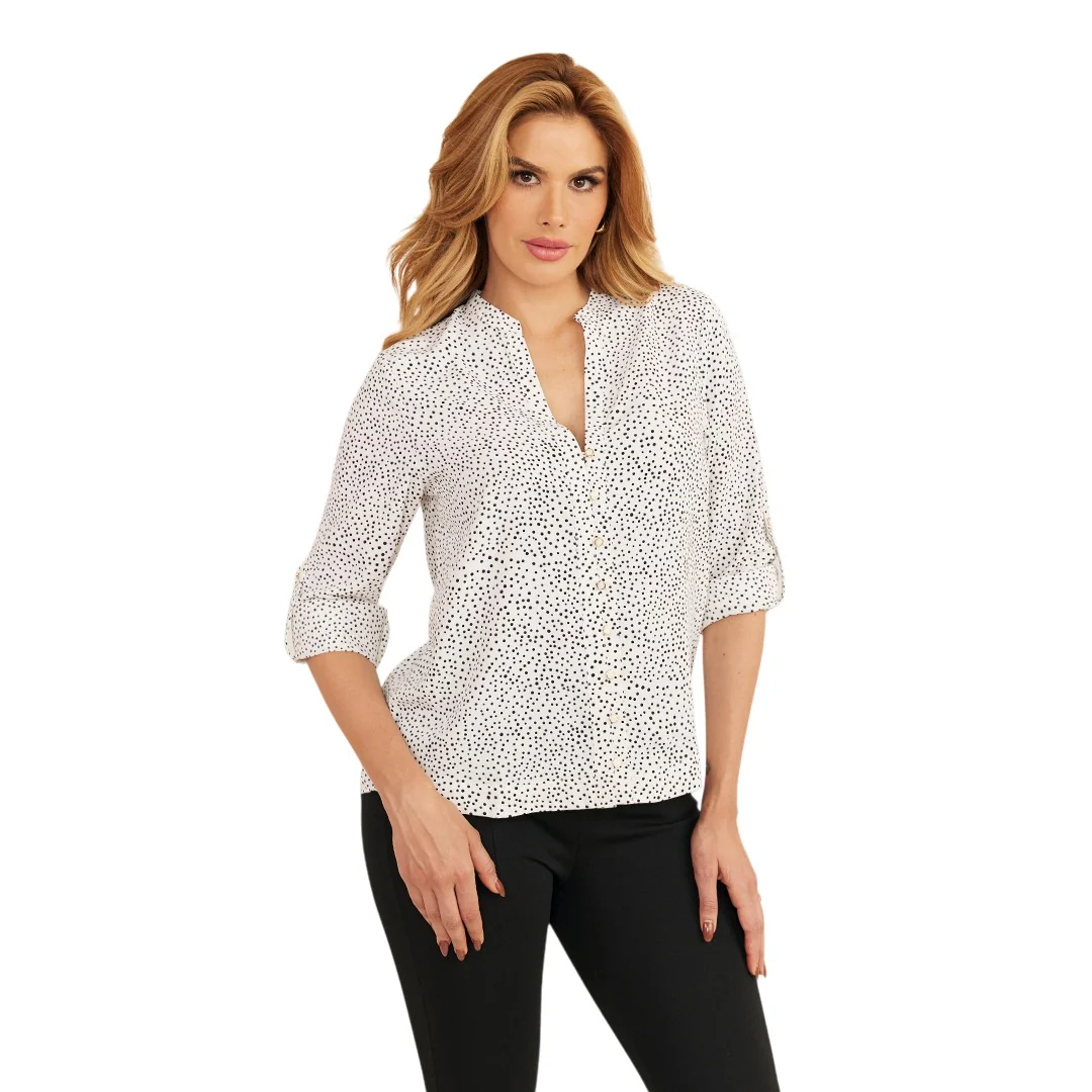 BLUSA LUNARES BLANCA MANGA LARGA 93747 - Image 2