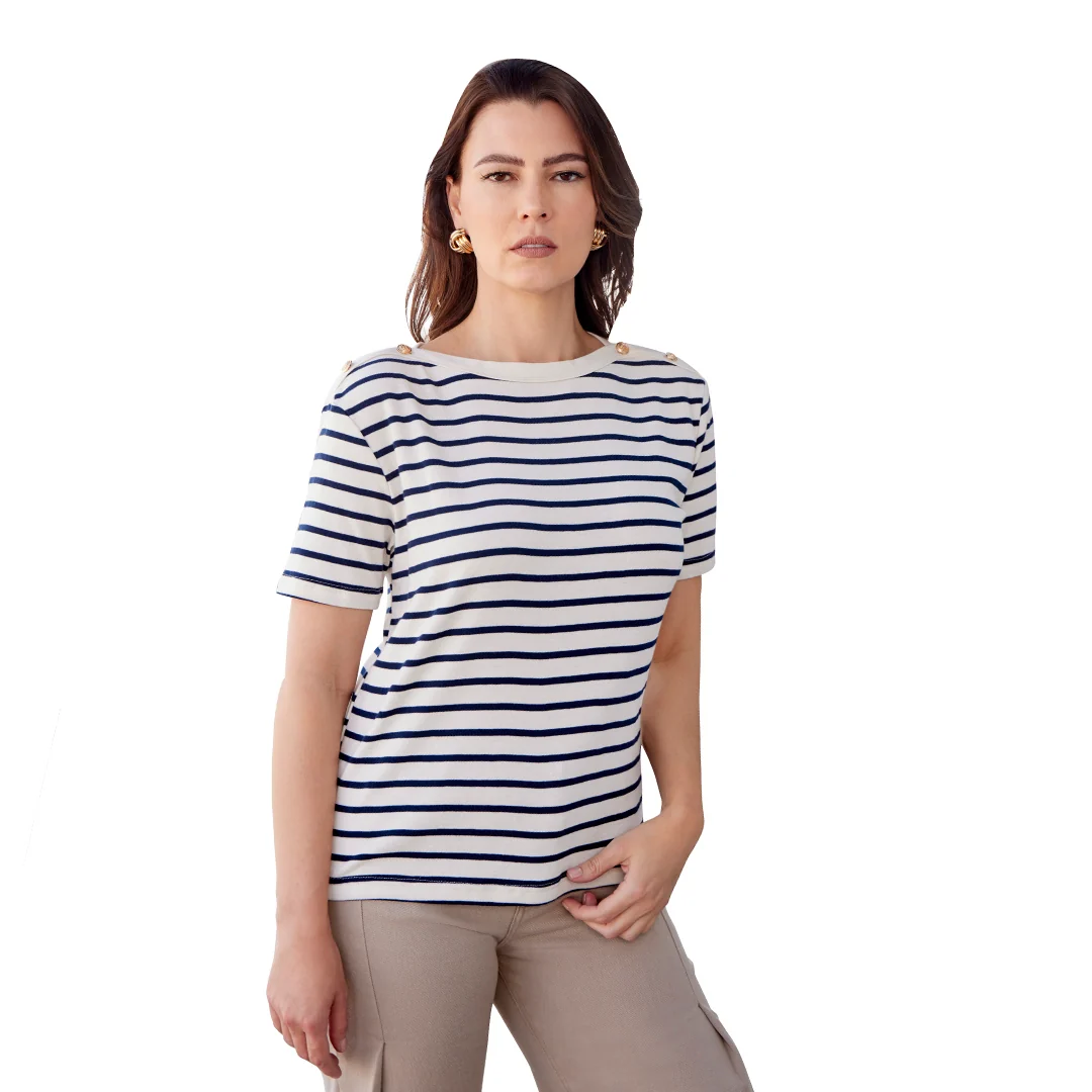 BLUSA MULTICOLOR BOTONES MUJER 92025