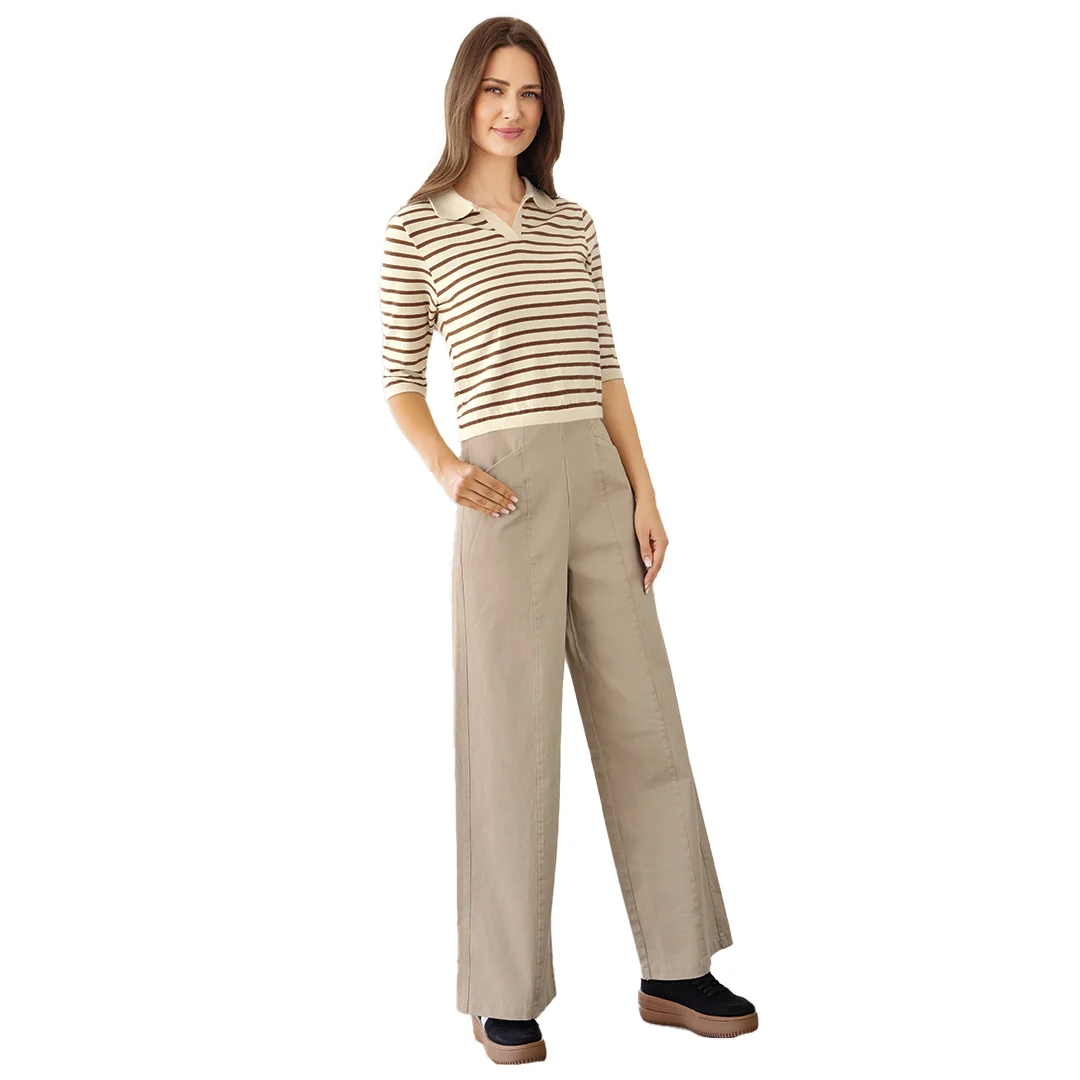 BLUSA MULTICOLOR CUELLO POLO MUJER 23270