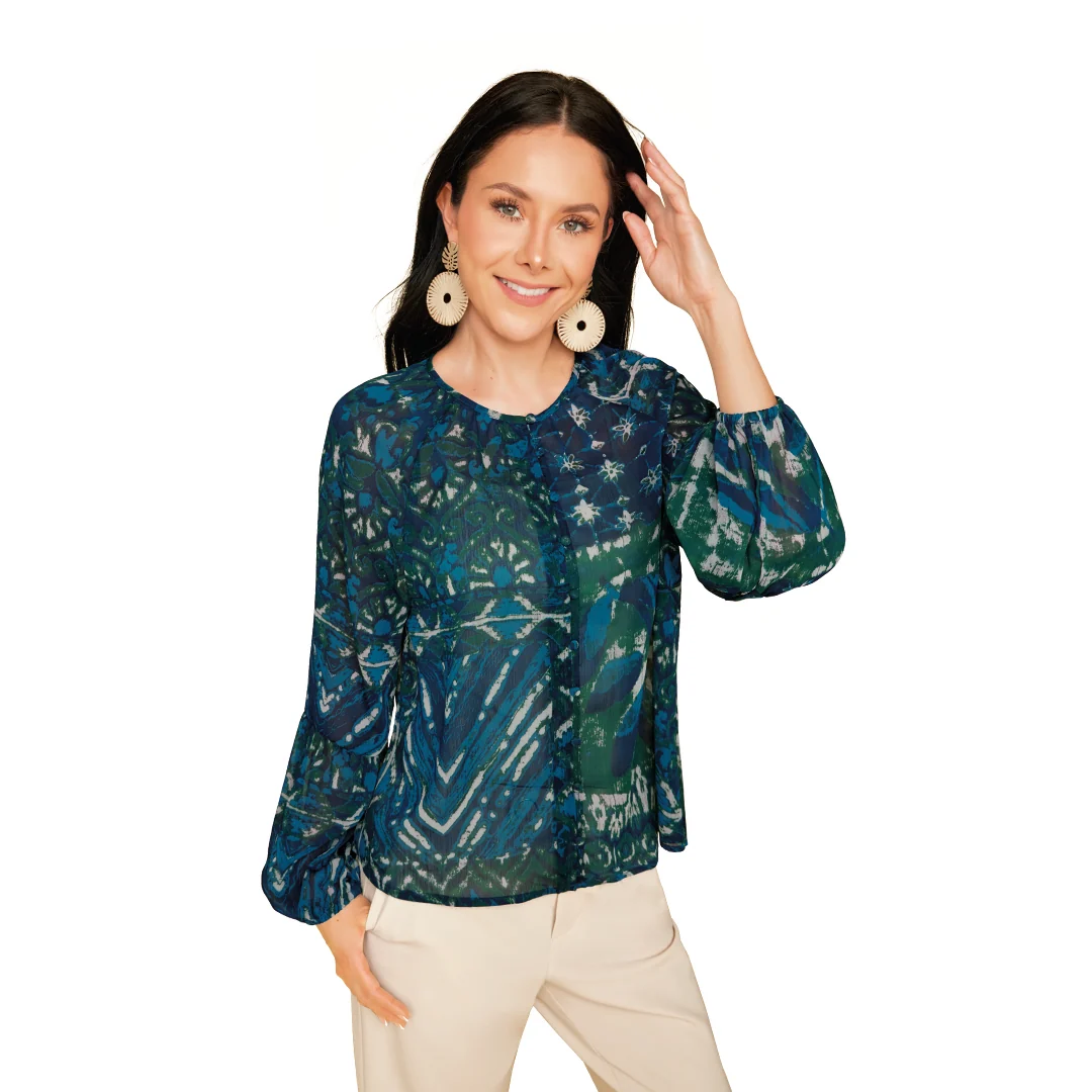 BLUSA MULTICOLOR MANGA HOLGADA 99944