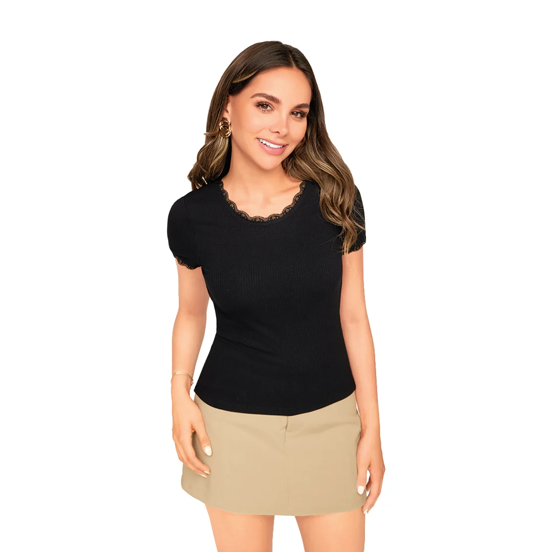 BLUSA NEGRA RIB 90474