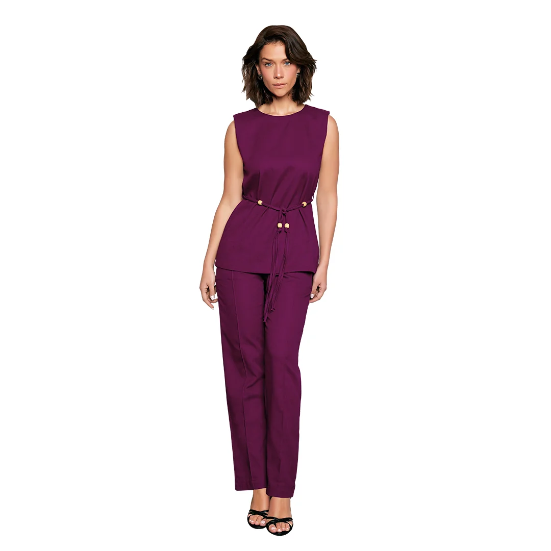 BLUSA TINTO CON CINTURÓN 95128