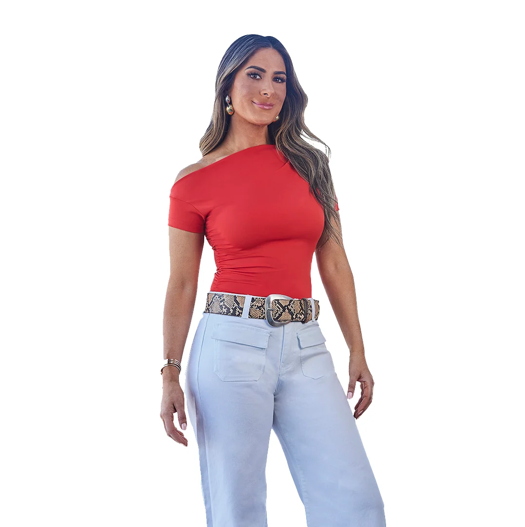 BLUSA ROJA ASIMÉTRICA MUJER 52243