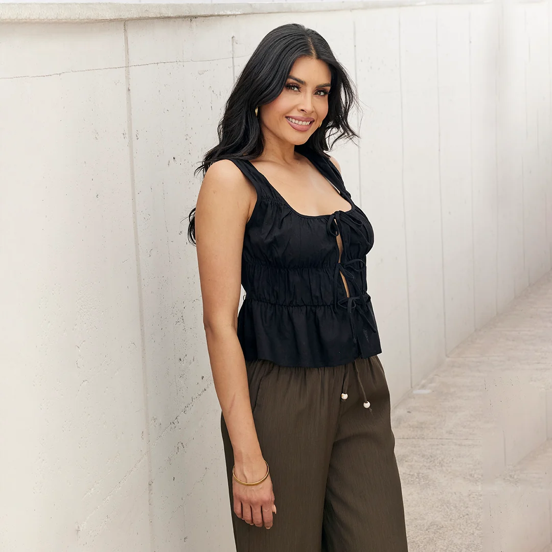 BLUSA SIN MANGAS PEPLUM NEGRO 98383 - Image 3