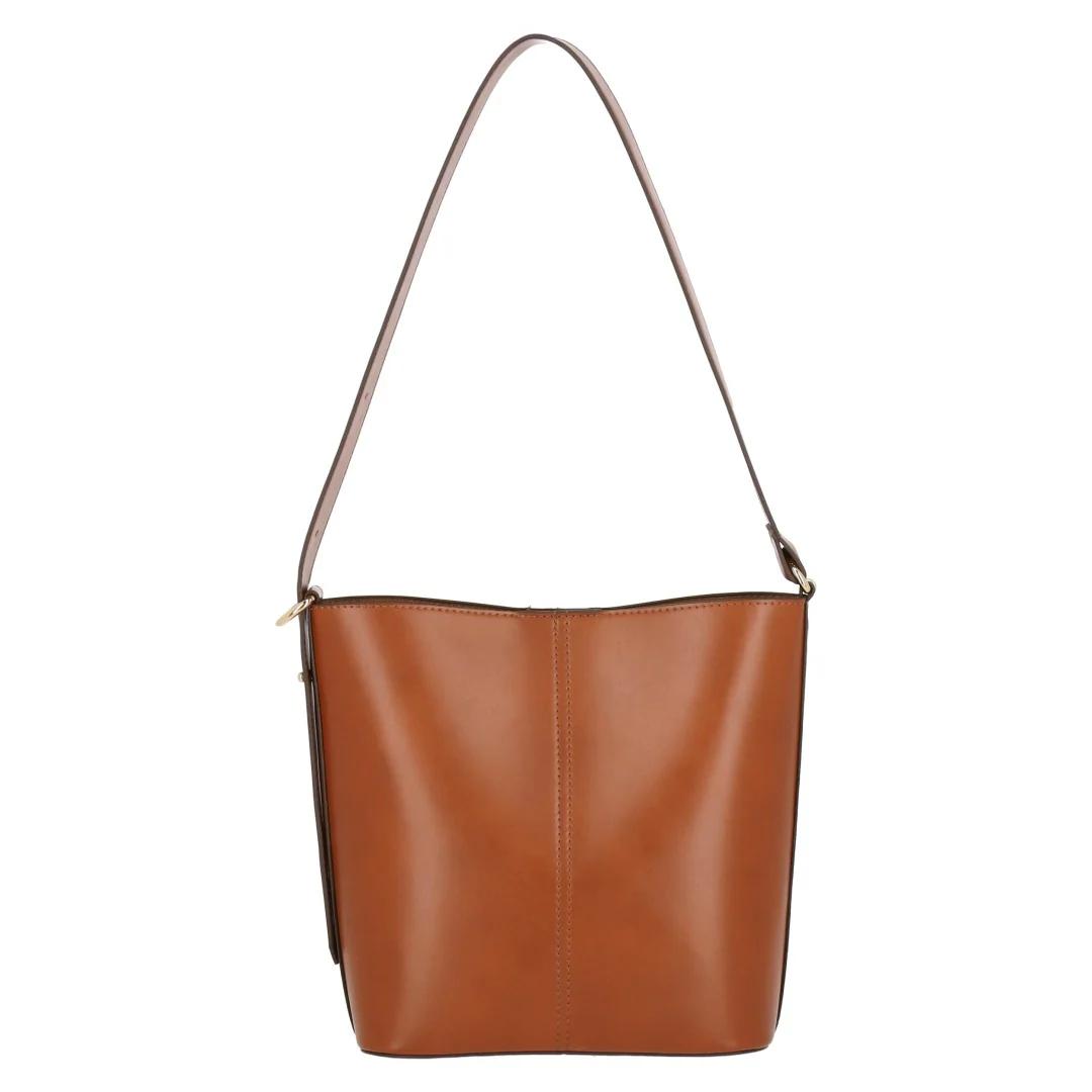 BOLSO BUCKET BAG COLOR MIEL CON CORREA AJUSTABLE 65911