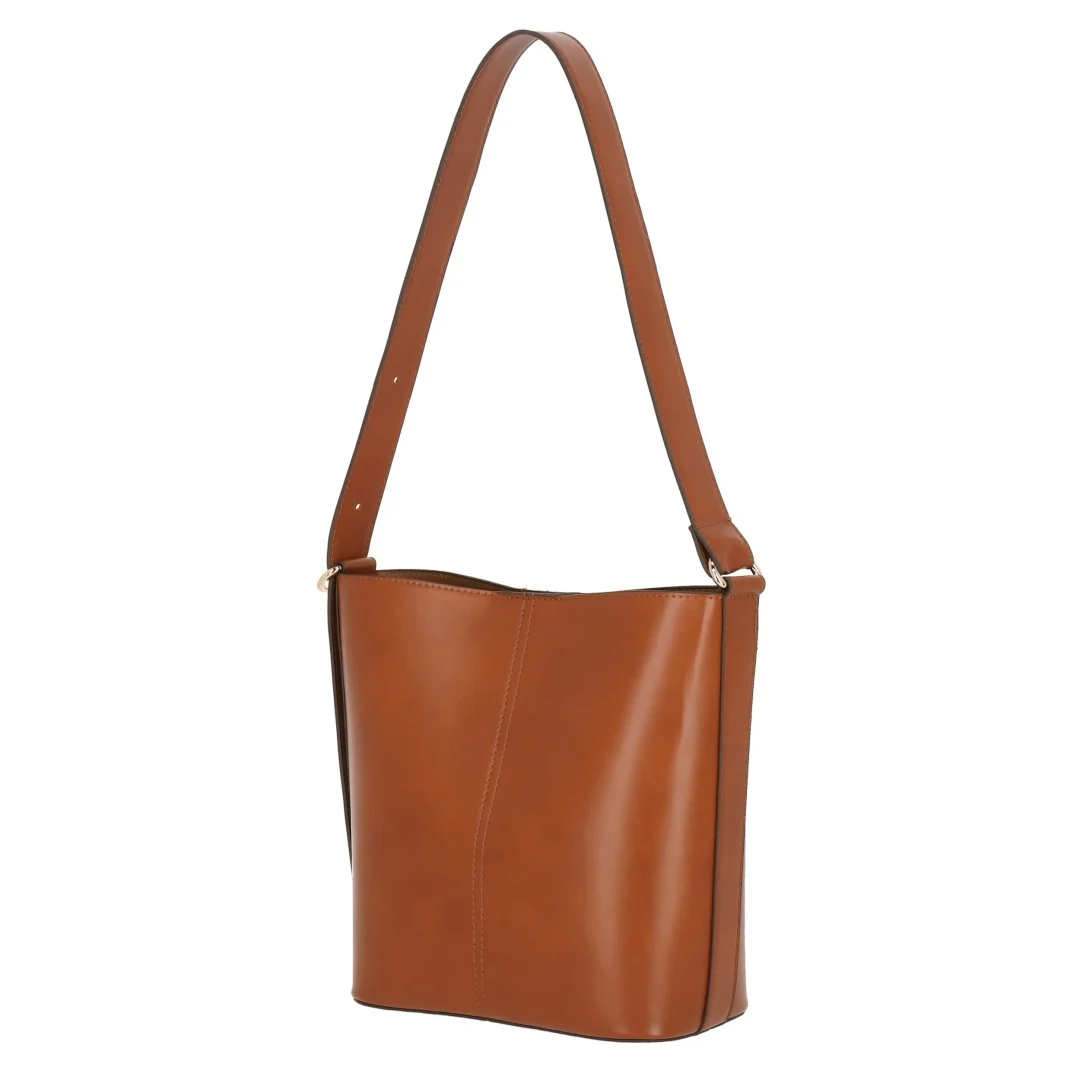 BOLSO BUCKET BAG COLOR MIEL CON CORREA AJUSTABLE 65911 - Image 2