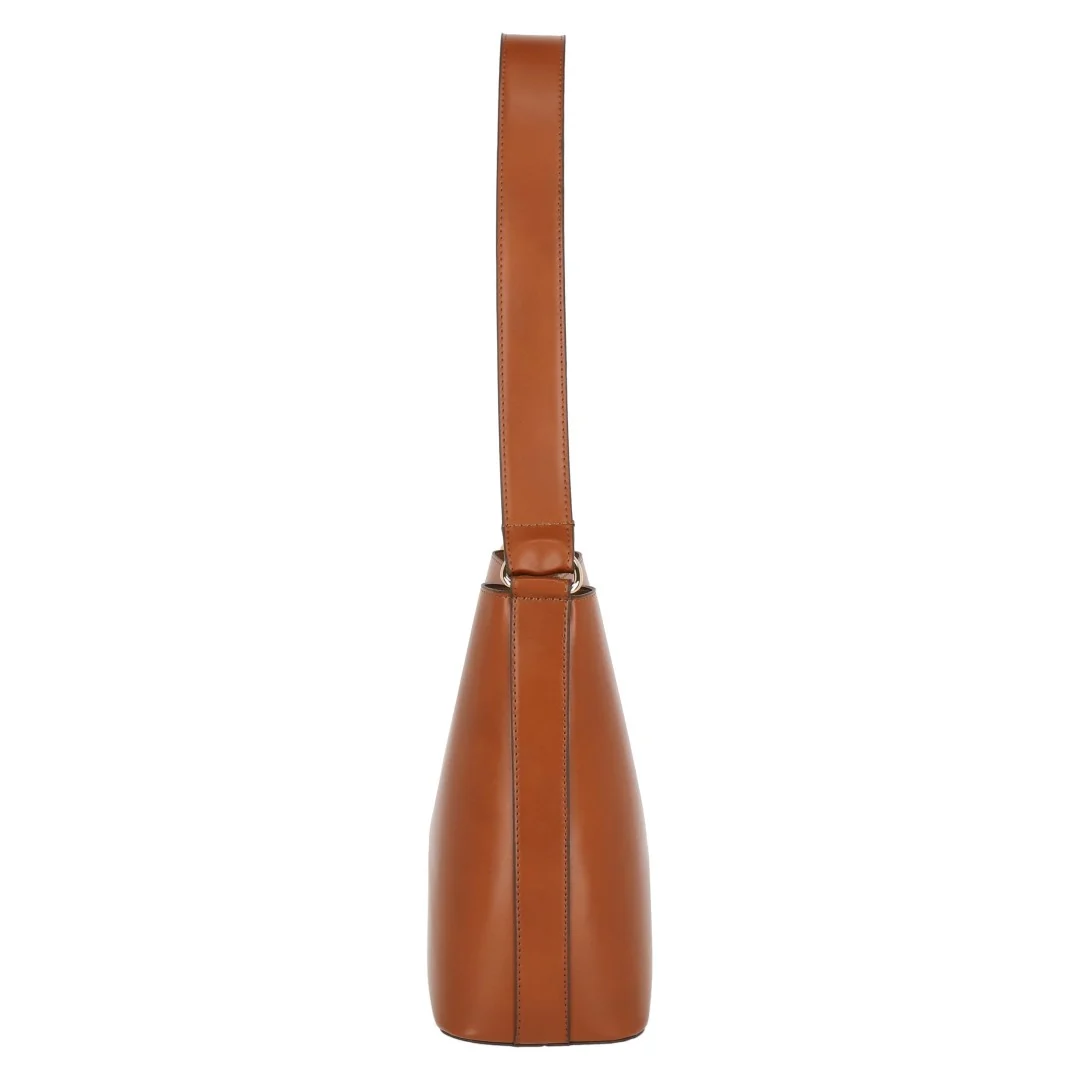 BOLSO BUCKET BAG COLOR MIEL CON CORREA AJUSTABLE 65911 - Image 3