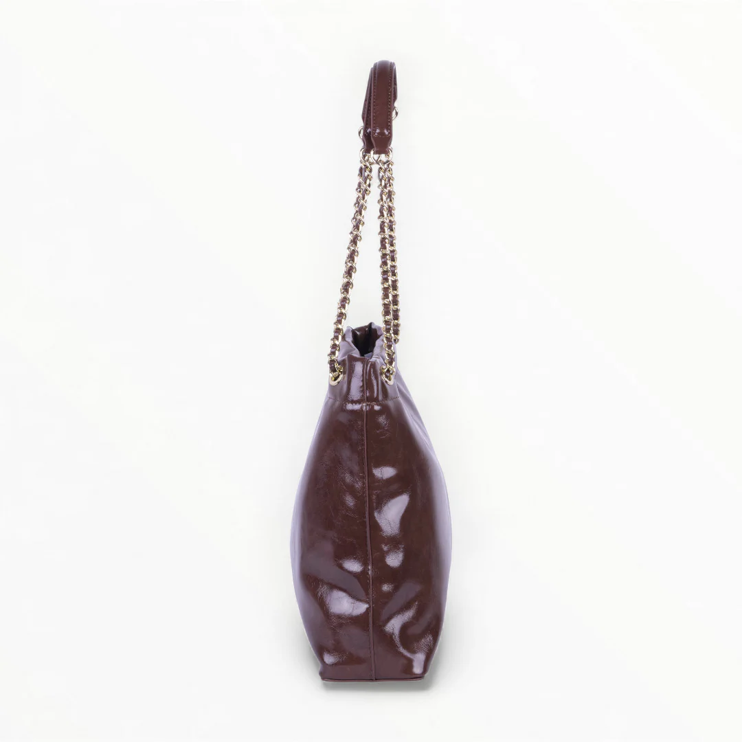 BOLSO CAFÉ CON ASA DE CADENA 83745 - Image 3