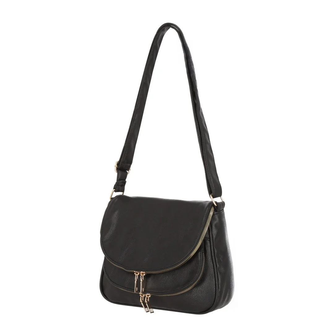 BOLSO COLOR NEGRO CON CIERRES DORADOS 87142 - Image 2