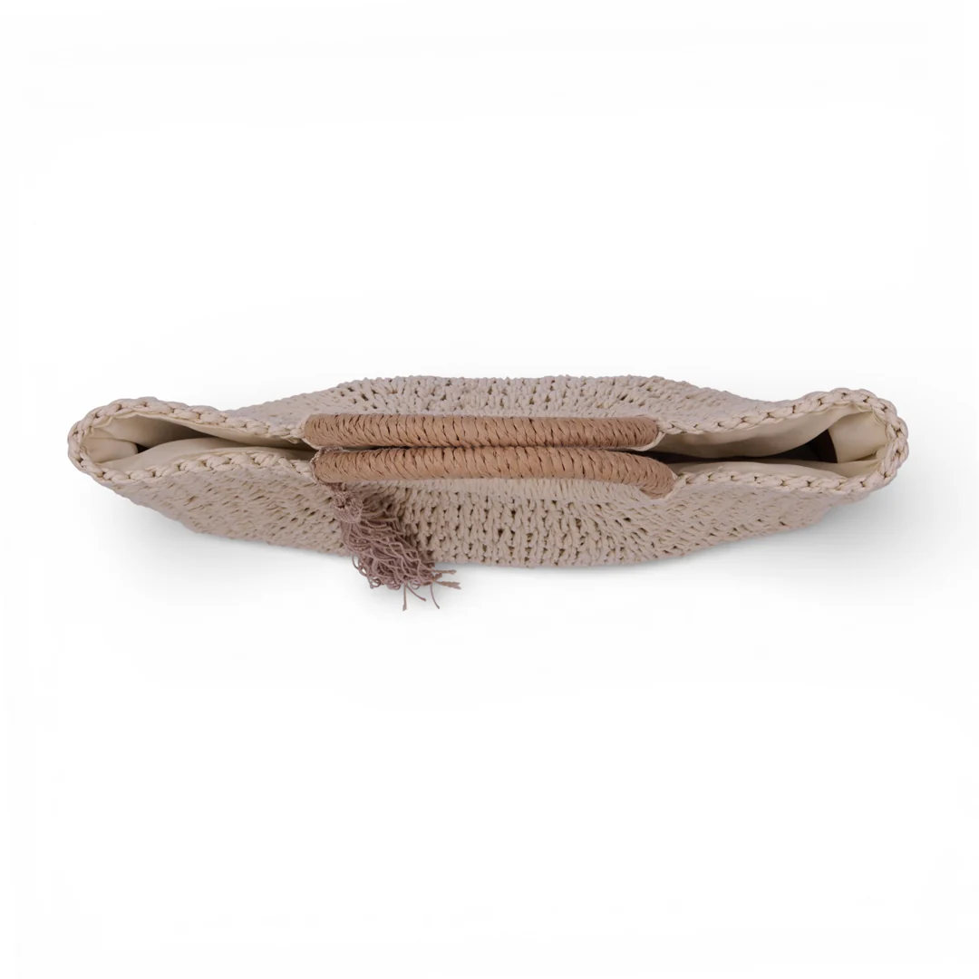 BOLSO TEJIDO CON ASA REDONDA BEIGE 83755 - Image 6