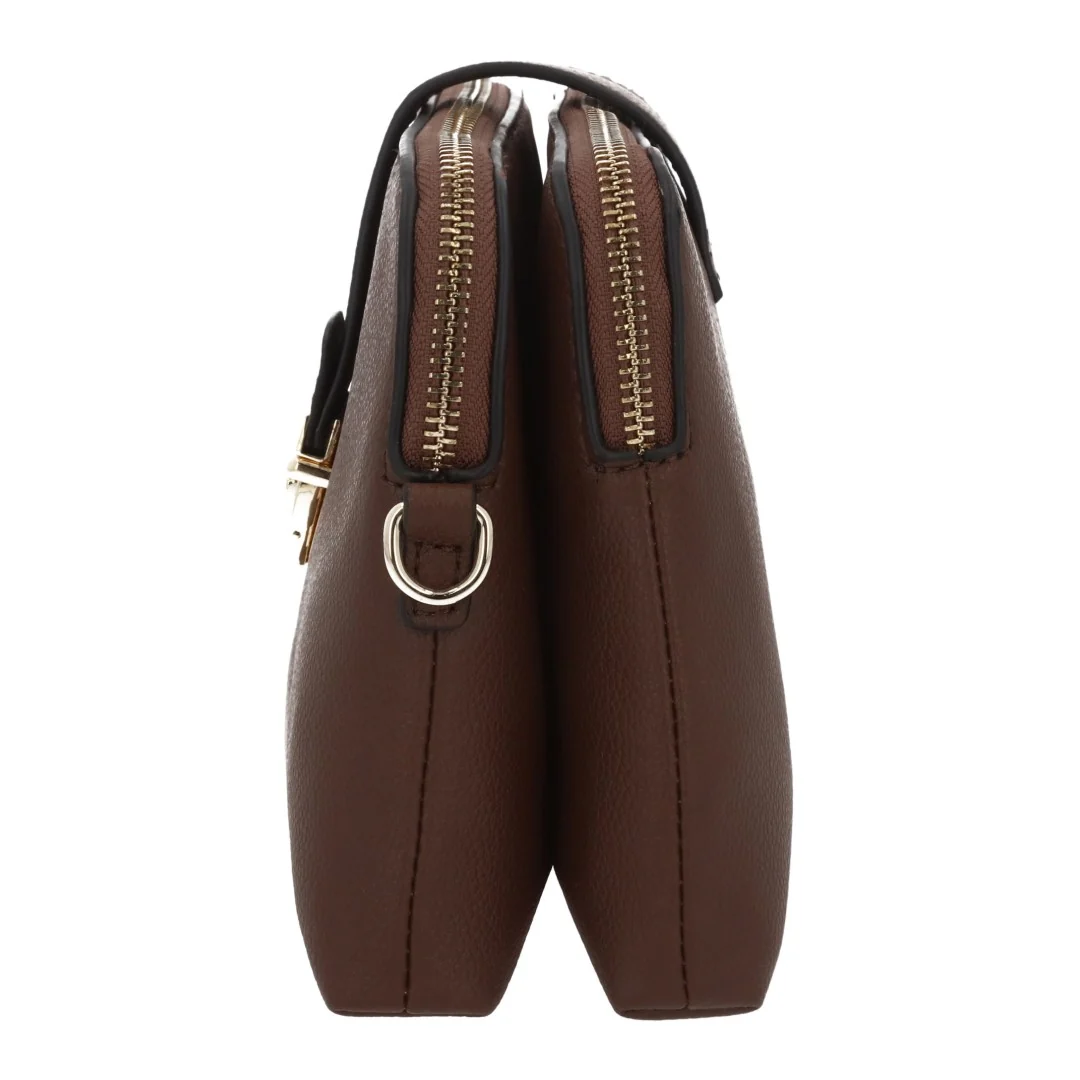 BOLSO TIPO CROSSBODY CAFÉ CON HERRAJE DORADO 85188 - Image 3