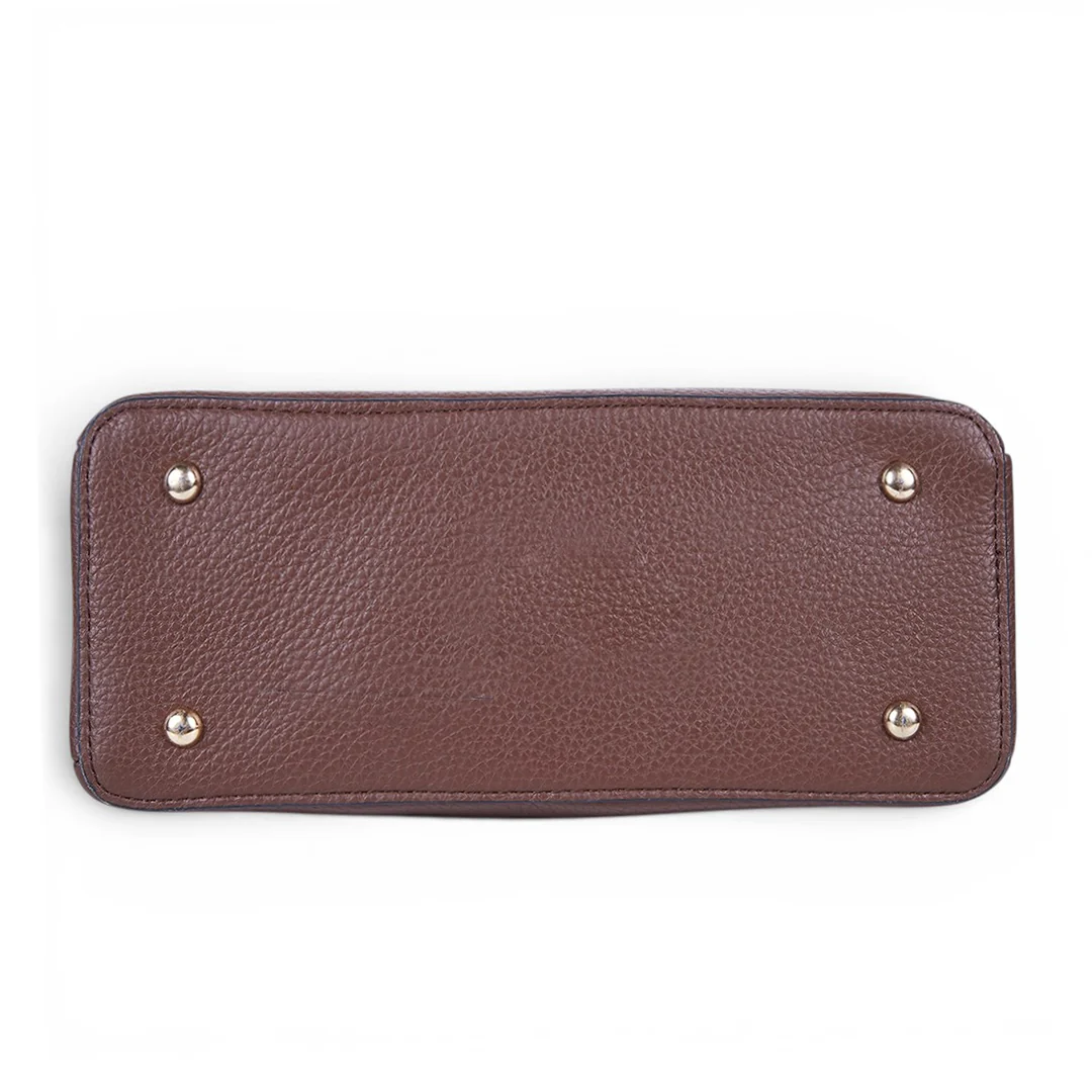 BOLSO TOTE TEXTURIZADO CON ASA CAFÉ 83781 - Image 3