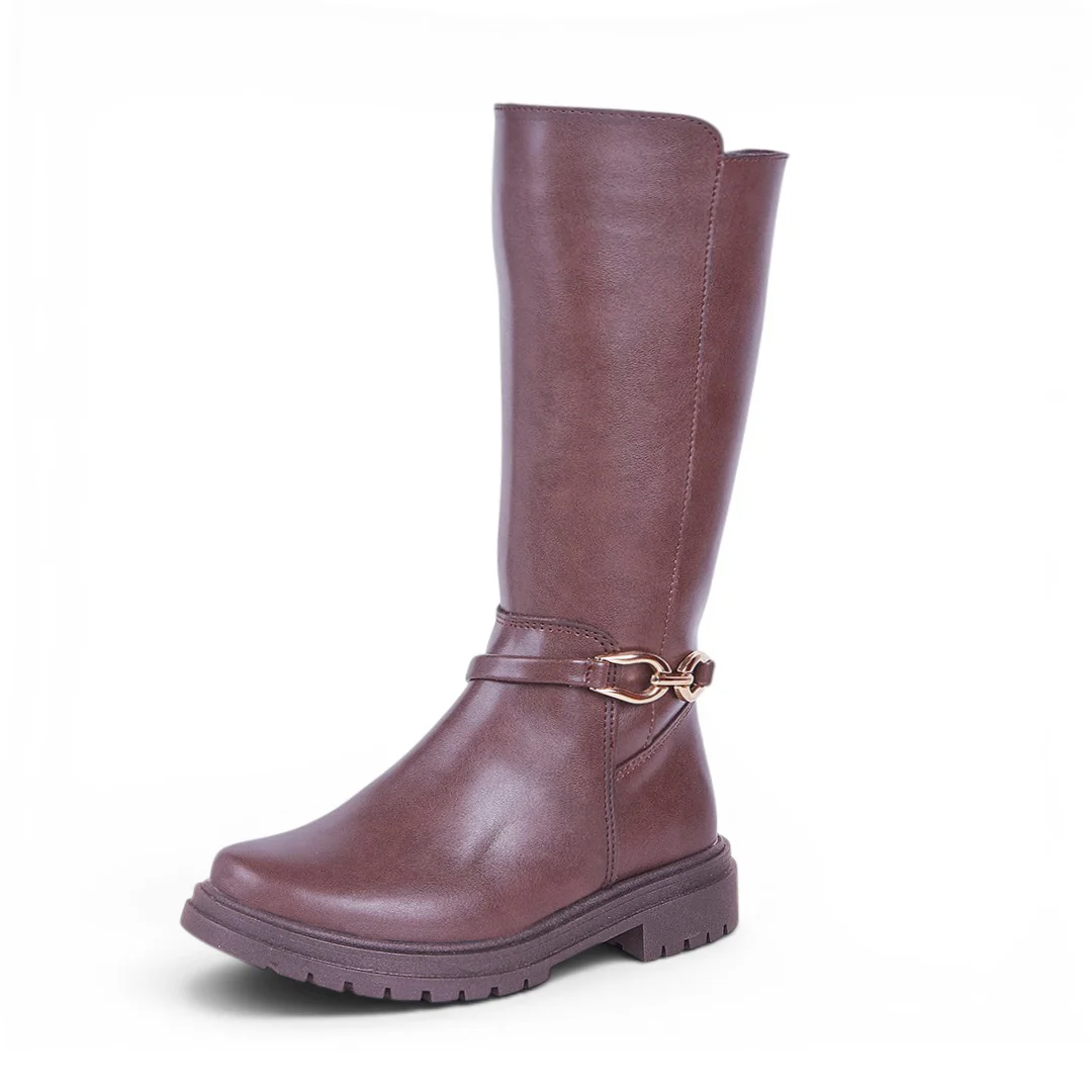 BOTA ALTA CON HERRAJE CAFÉ 53824