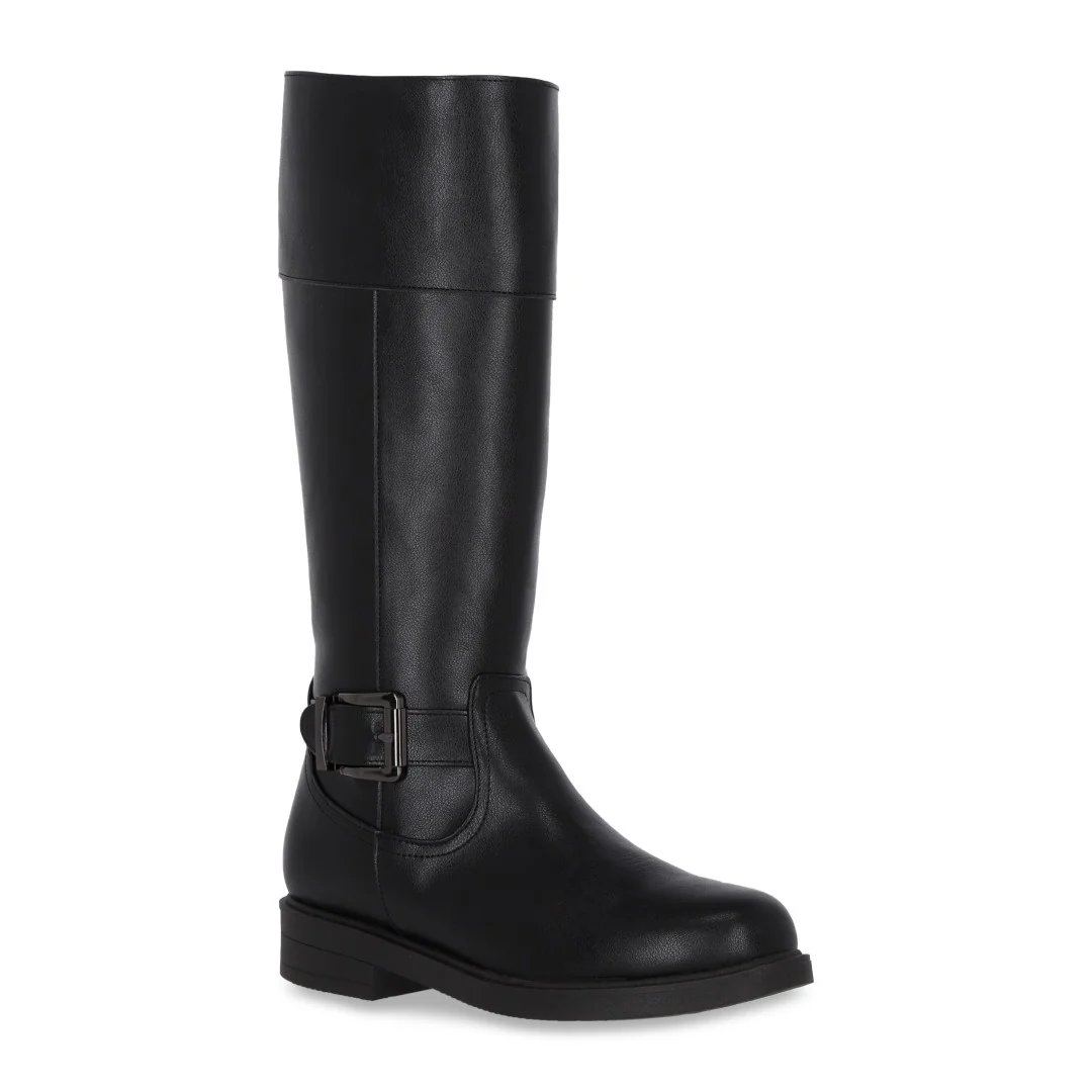 BOTA ALTA DE PISO HEBILLA COLOR NEGRO 02631