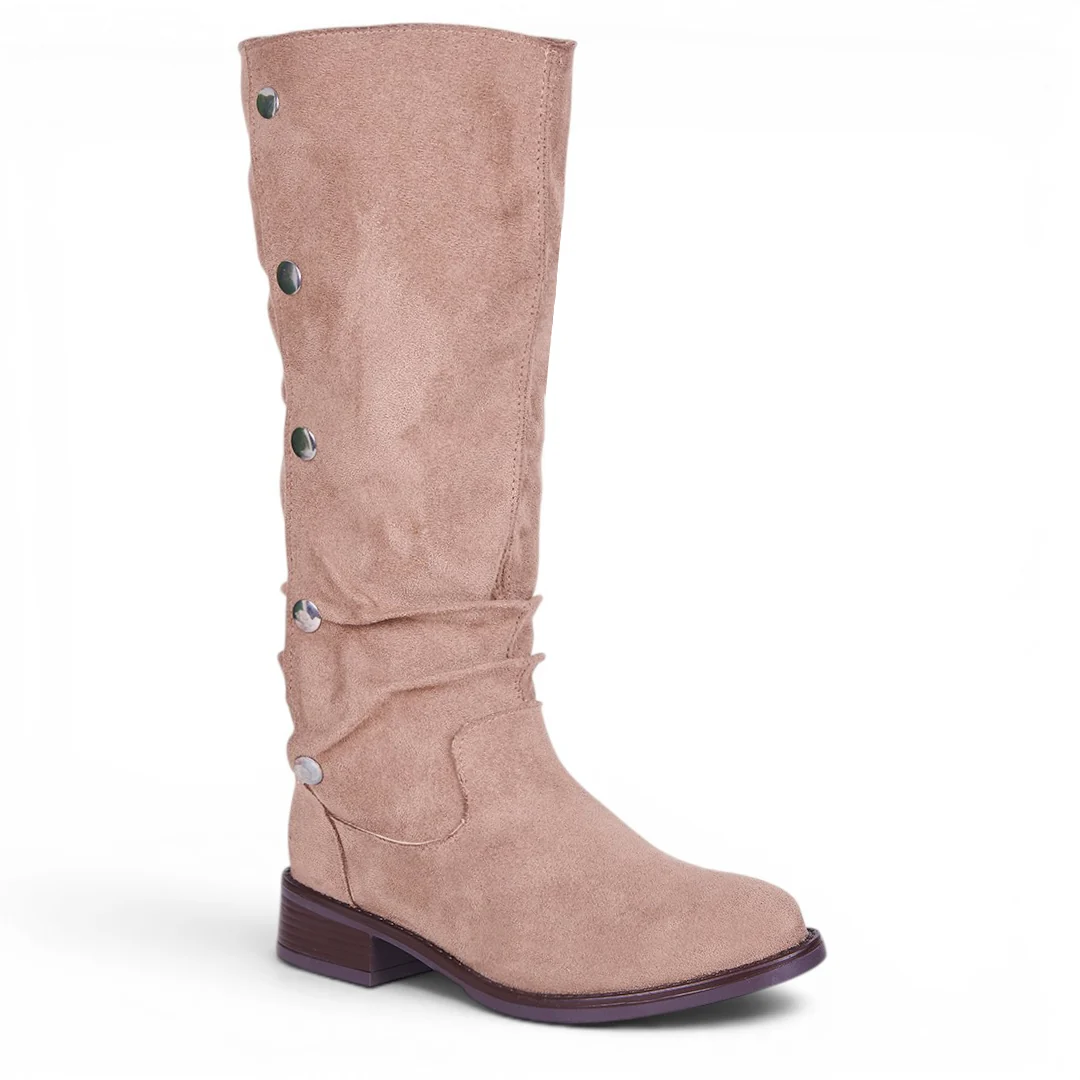BOTA CON APLICACIONES METÁLICAS TAUPE 55142