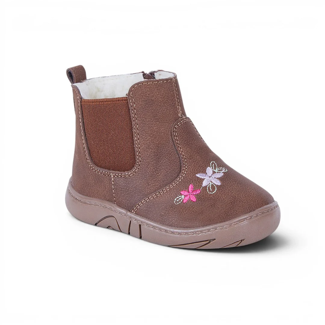 BOTA BORDADO FLORAL MIEL 31030