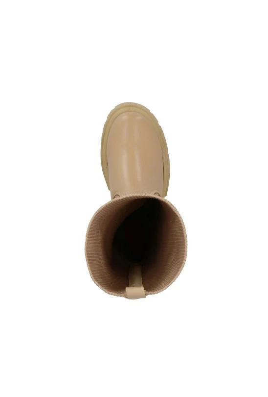 BOTA CASUAL BEIGE CON TUBO DE TEJIDO 71780 - Image 5