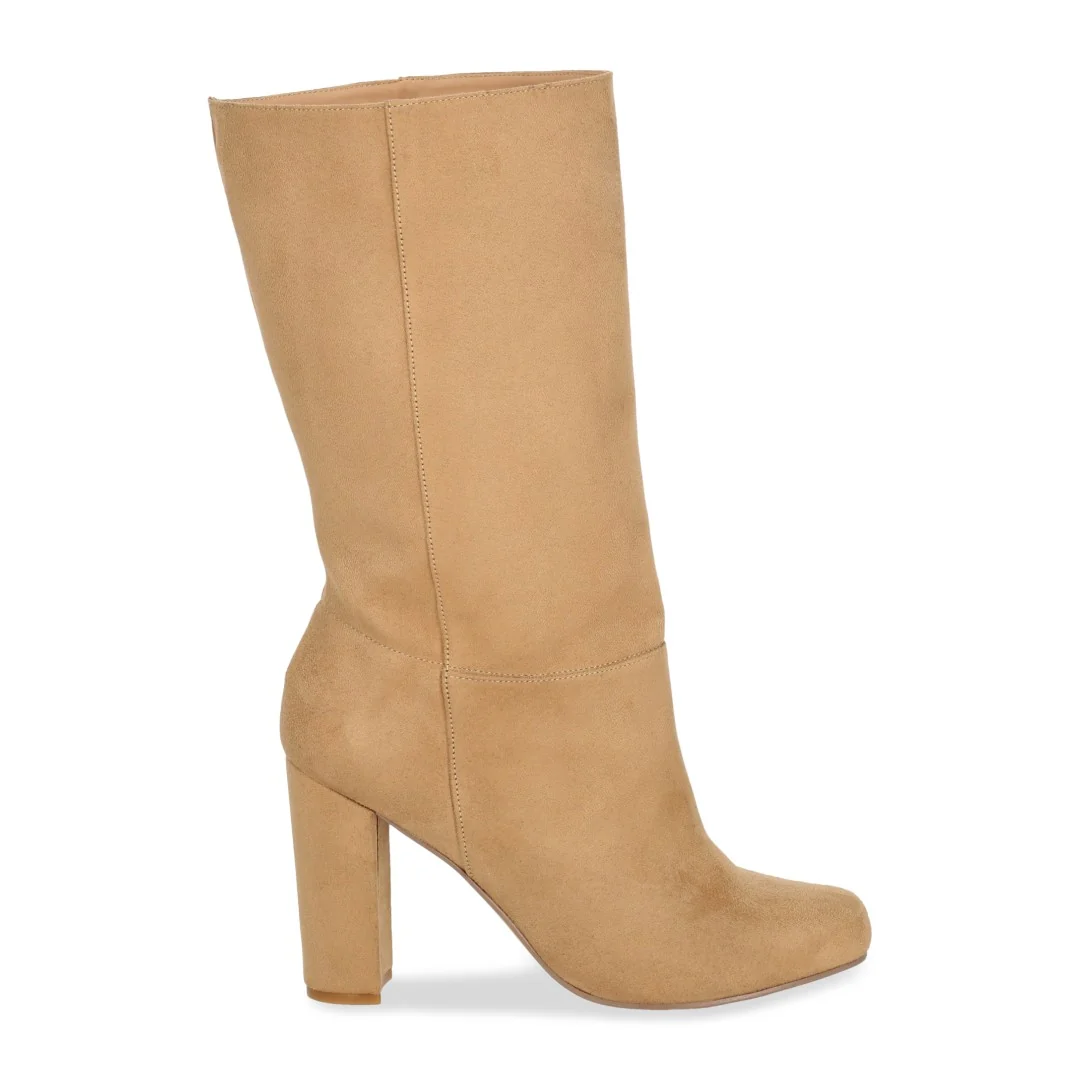 BOTA CASUAL DE TACÓN BEIGE CON TUBO 48926 - Image 2