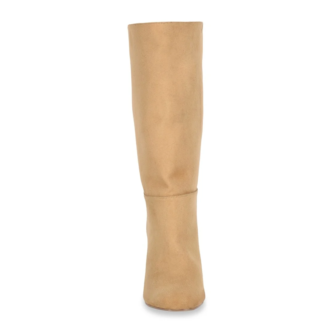 BOTA CASUAL DE TACÓN BEIGE CON TUBO 48926 - Image 4