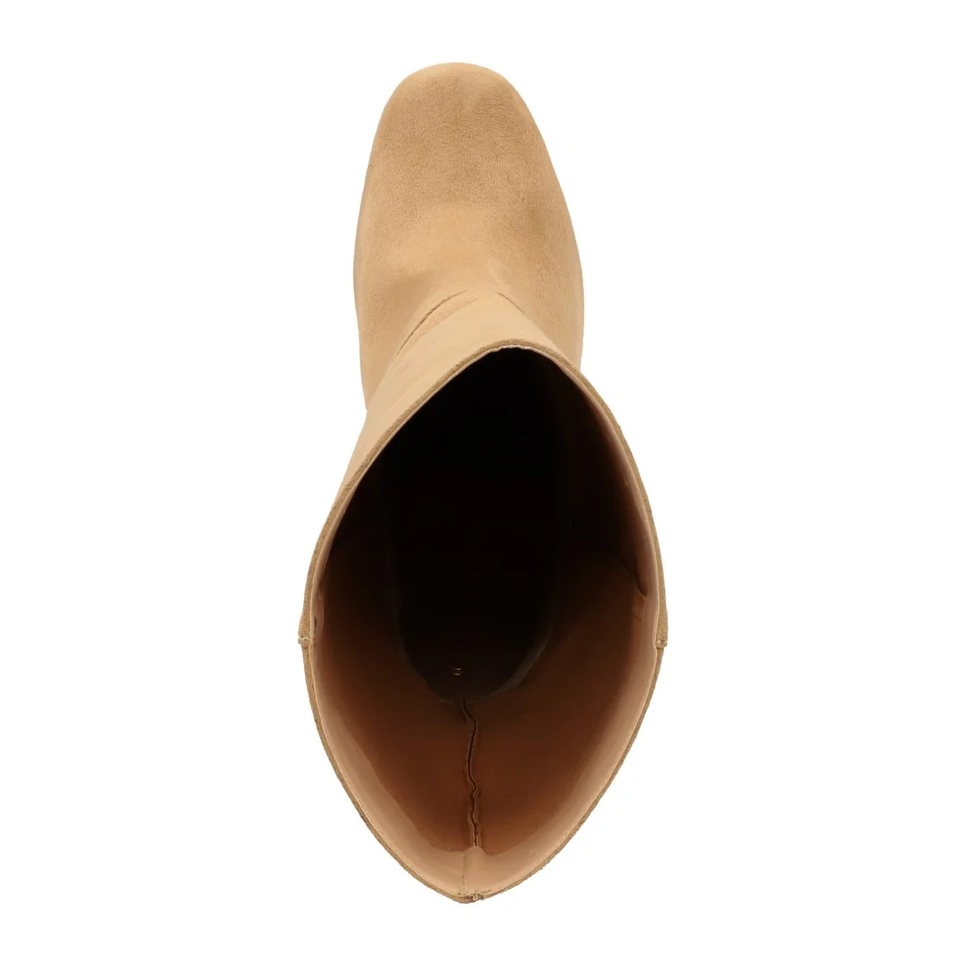 BOTA CASUAL DE TACÓN BEIGE CON TUBO 48926 - Image 5