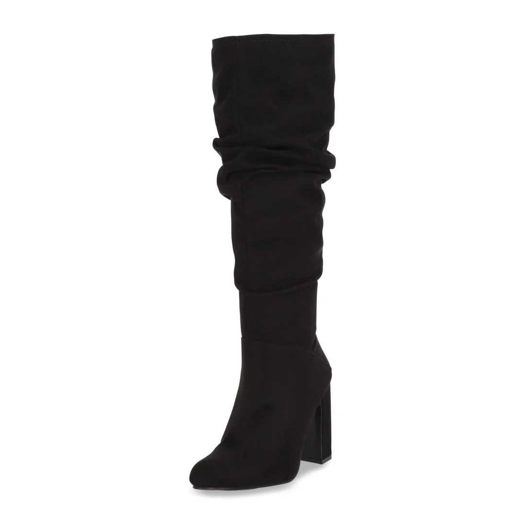 BOTA CASUAL DE TACÓN NEGRO CON TUBO CORRUGADO 01817