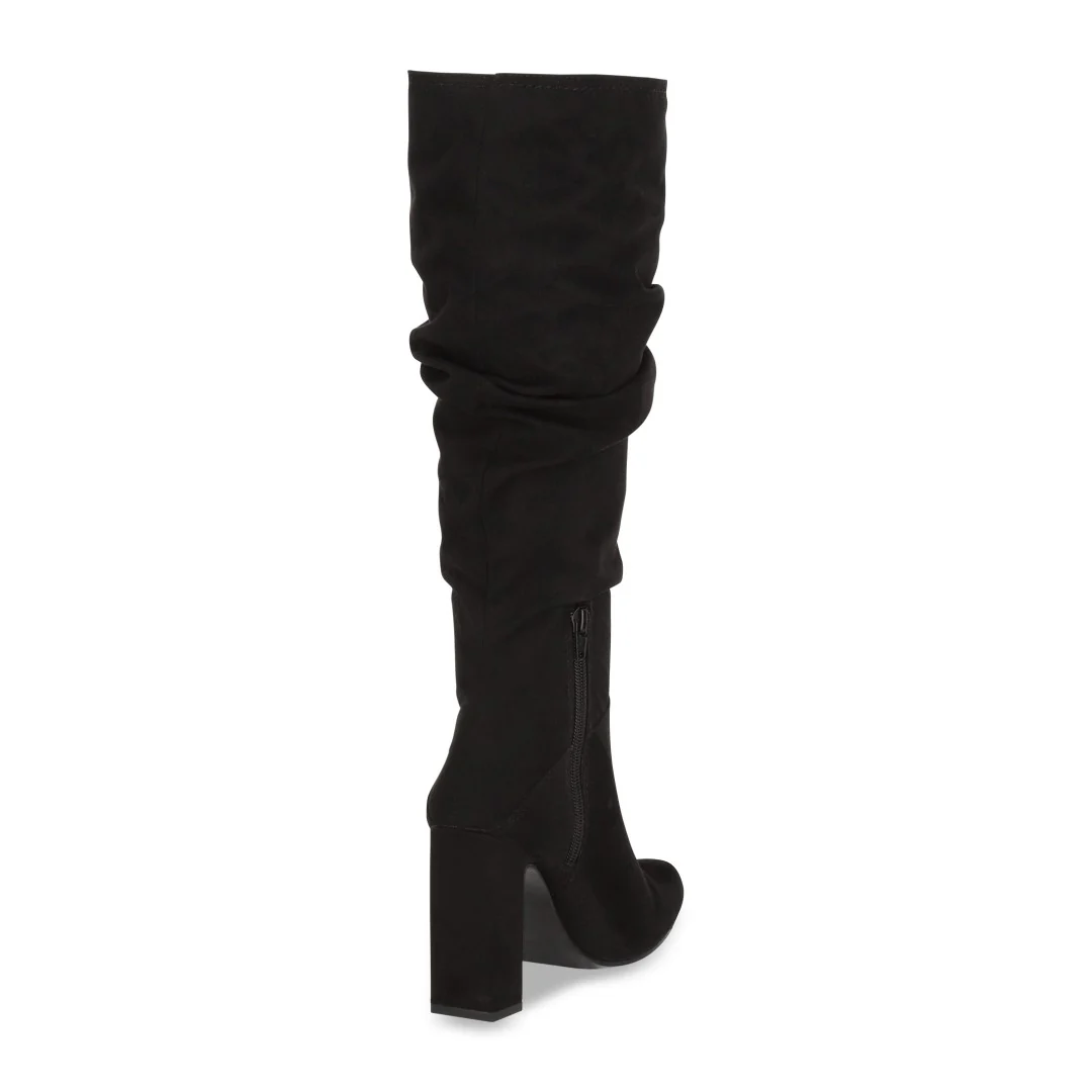 BOTA CASUAL DE TACÓN NEGRO CON TUBO CORRUGADO 01817 - Image 2