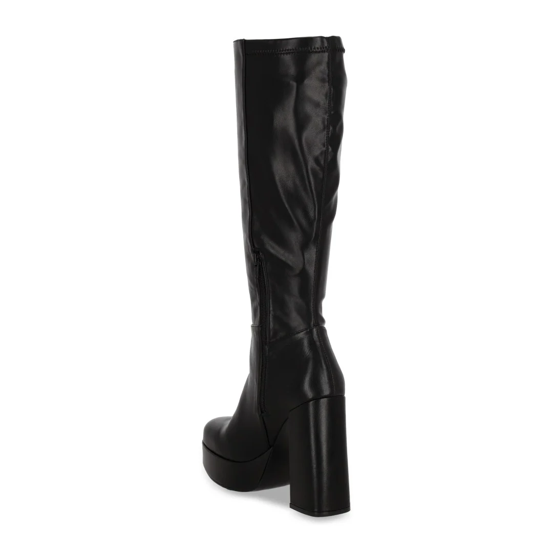 BOTA CASUAL DE TACÓN NEGRO LARGA DE TUBO 08655 - Image 3