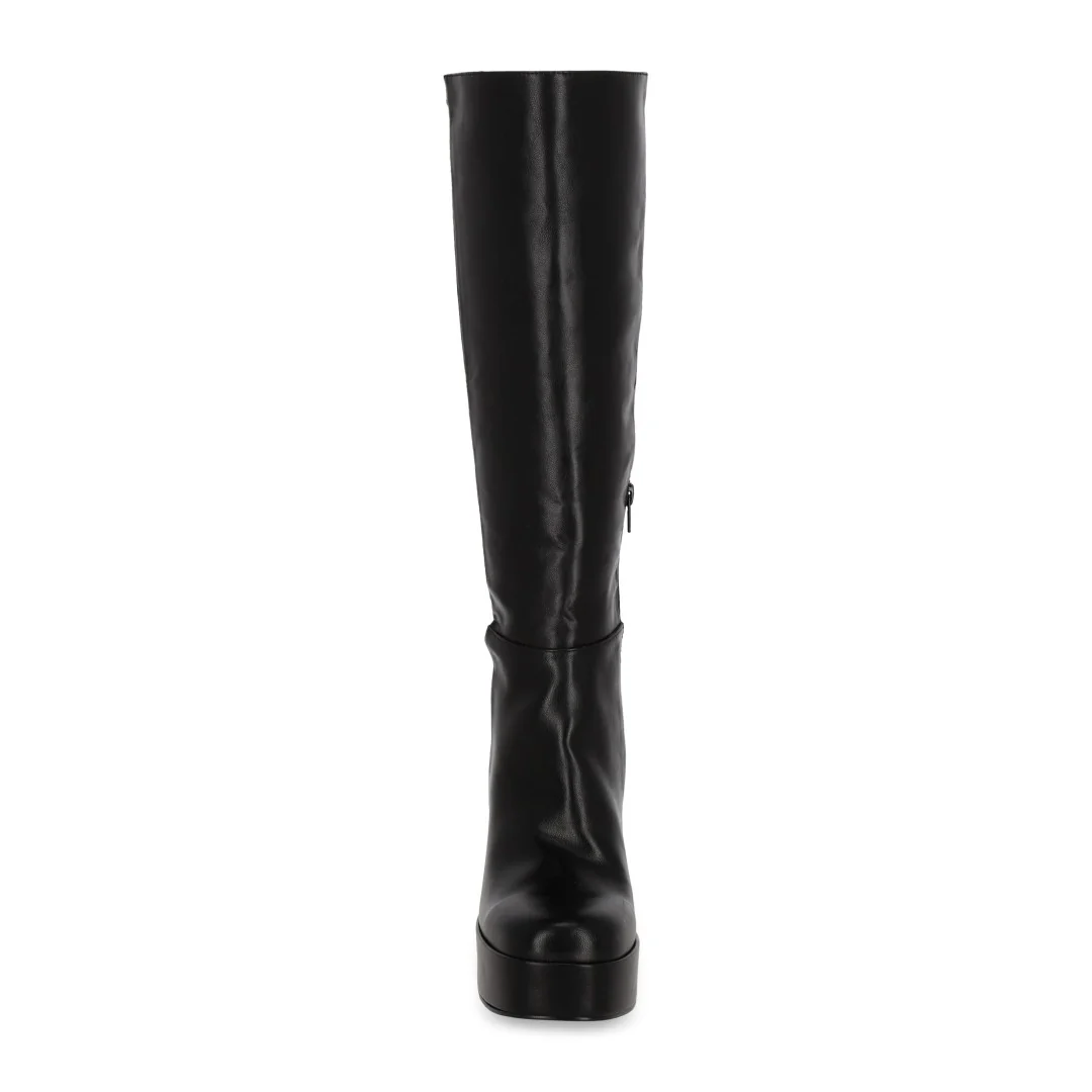 BOTA CASUAL DE TACÓN NEGRO LARGA DE TUBO 08655 - Image 4