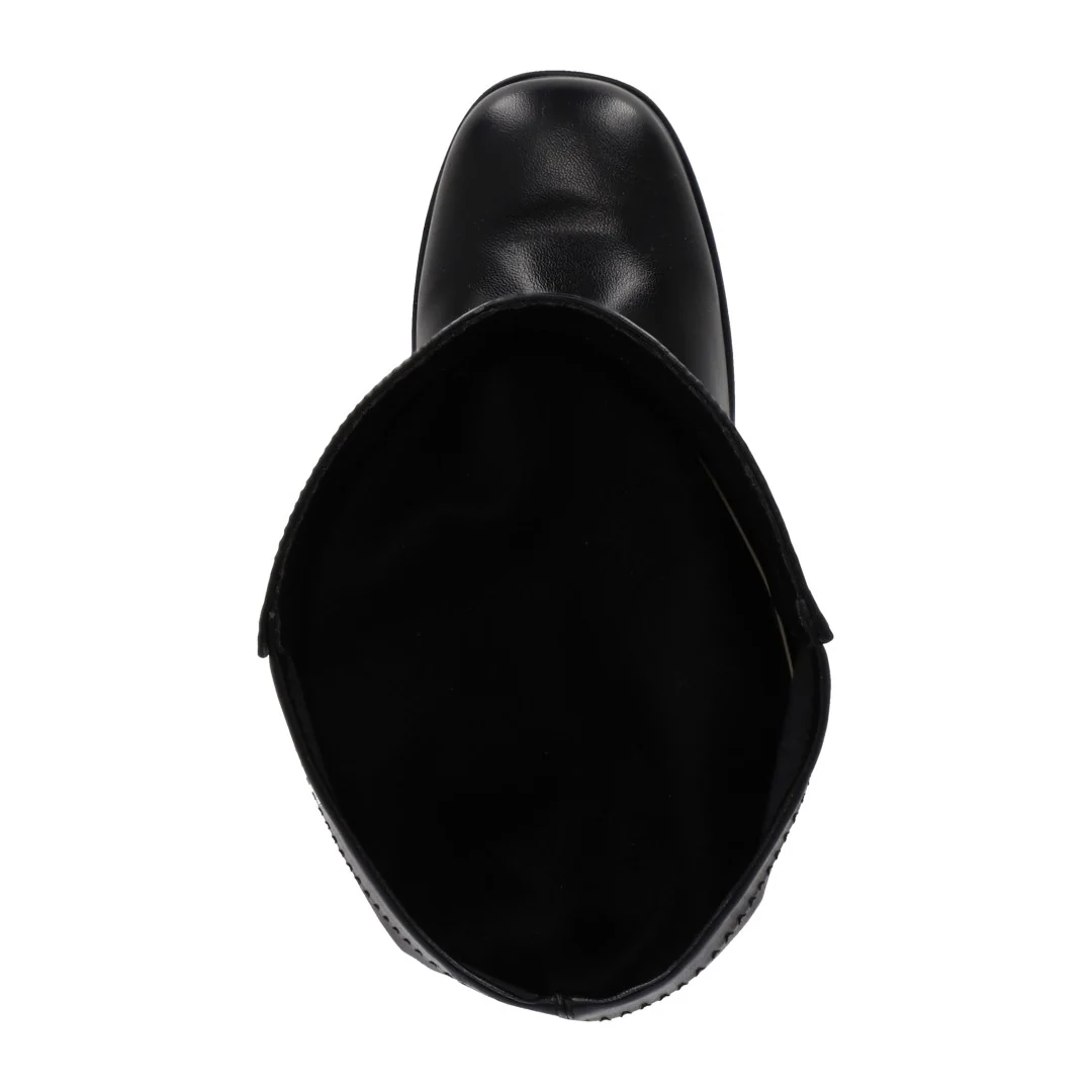 BOTA CASUAL DE TACÓN NEGRO LARGA DE TUBO 08655 - Image 5
