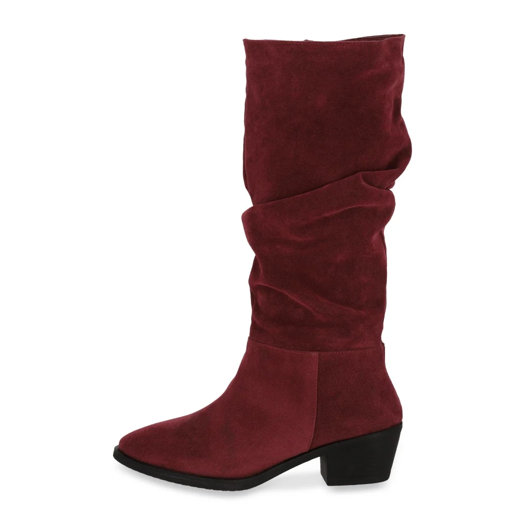 BOTA CASUAL DE TACÓN TINTO CON TUBO CORRUGADO 09793 - Image 2